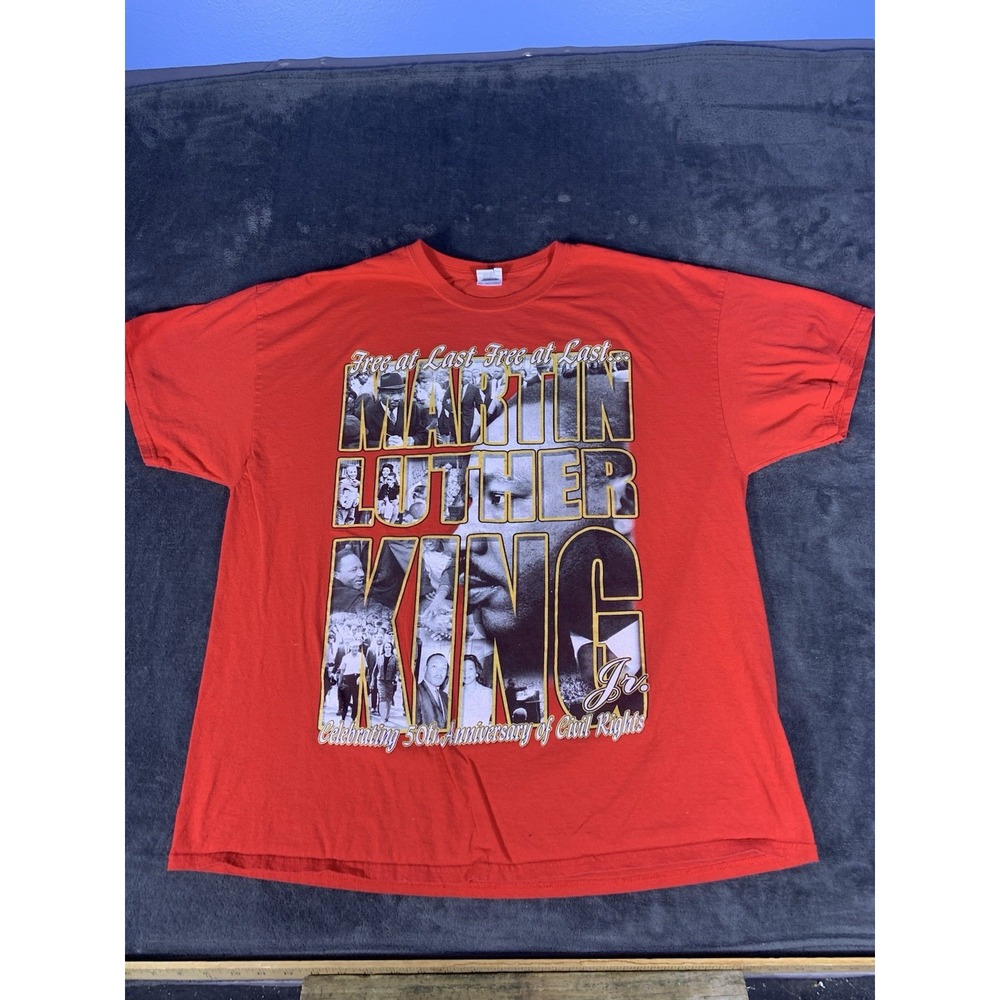 Martin Luther King "Free At Last" MLK T-Shirt Mens Front Back Double Sided 2XL